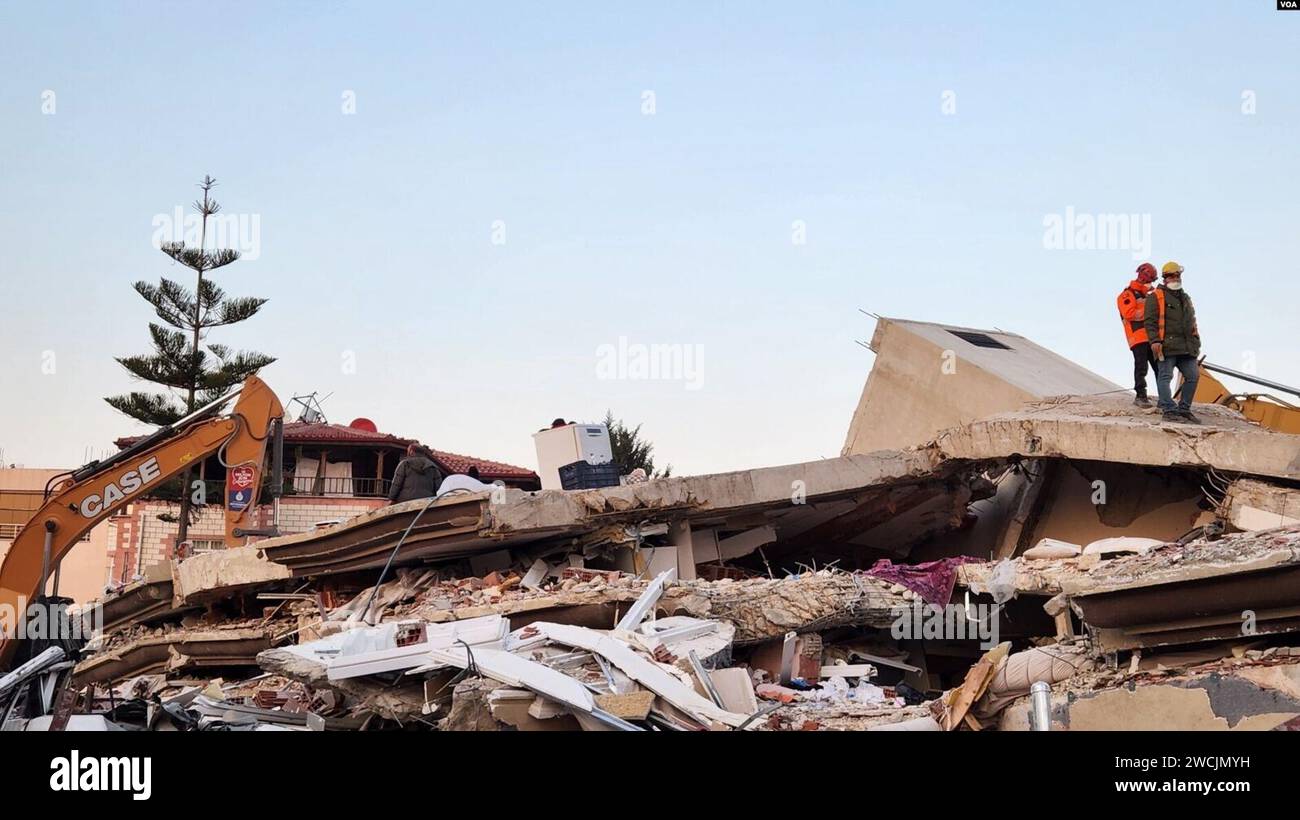 A building wreck in Samandag district ,Hatay. Stock Photo
