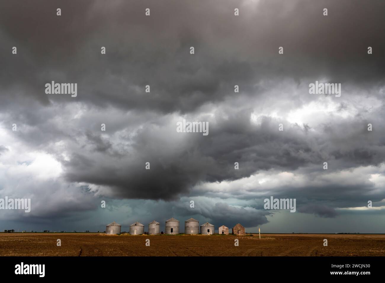 Prairie Summer Storms Saskatchewan Canada Ominous danger Stock Photo