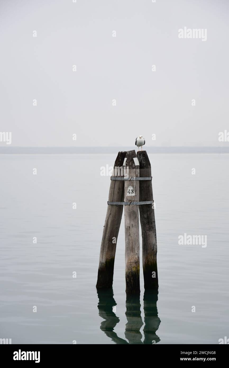 foggy cloudy day in Venice. Stock Photo