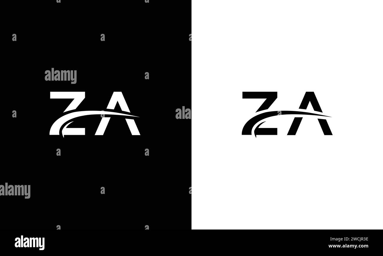 ZA logo with combination in creative minimalist style. Vector
