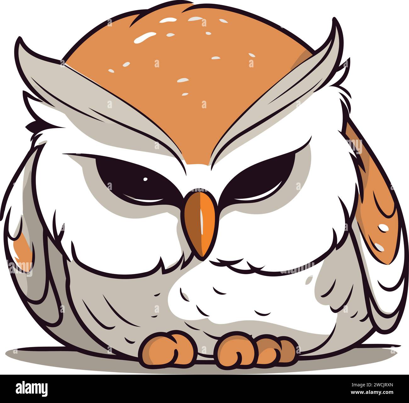 Owl isolated on white background. Cartoon style. Vector illustration ...