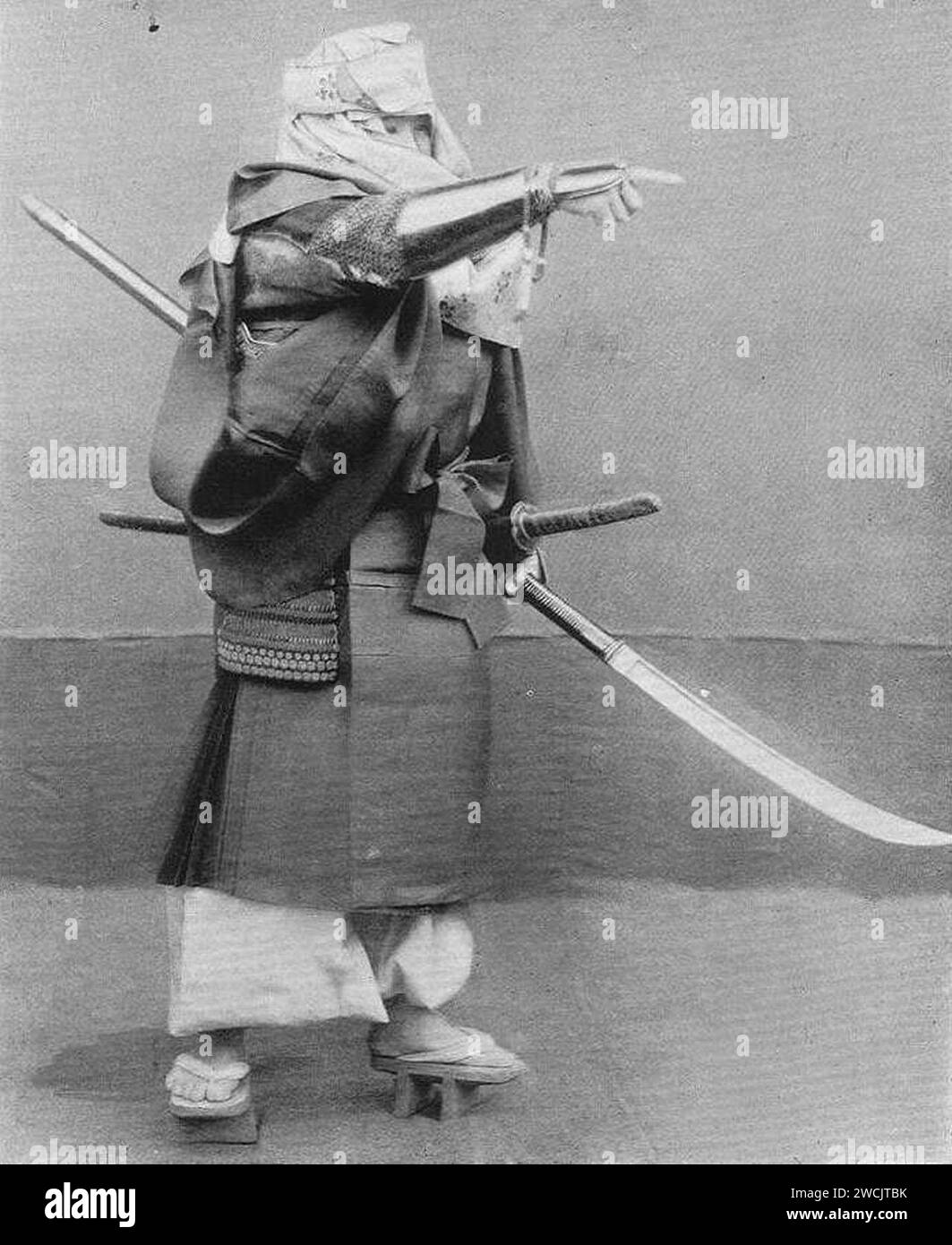 A Fighting Monk, Military Costumes in Old Japan. (cropped). Stock Photo