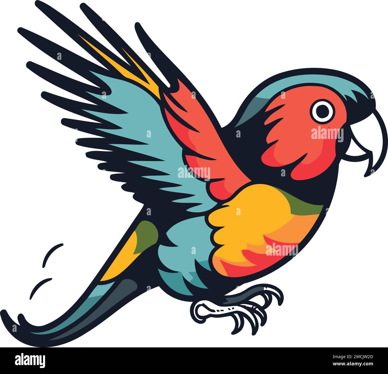 Parrot bird vector illustration isolated on white background. Parrot ...