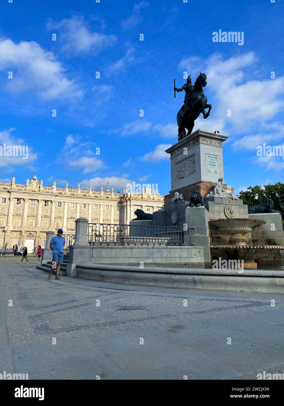 Monument to Felipe IV. Oriente Square, Madrid, Spain. Stock Photo