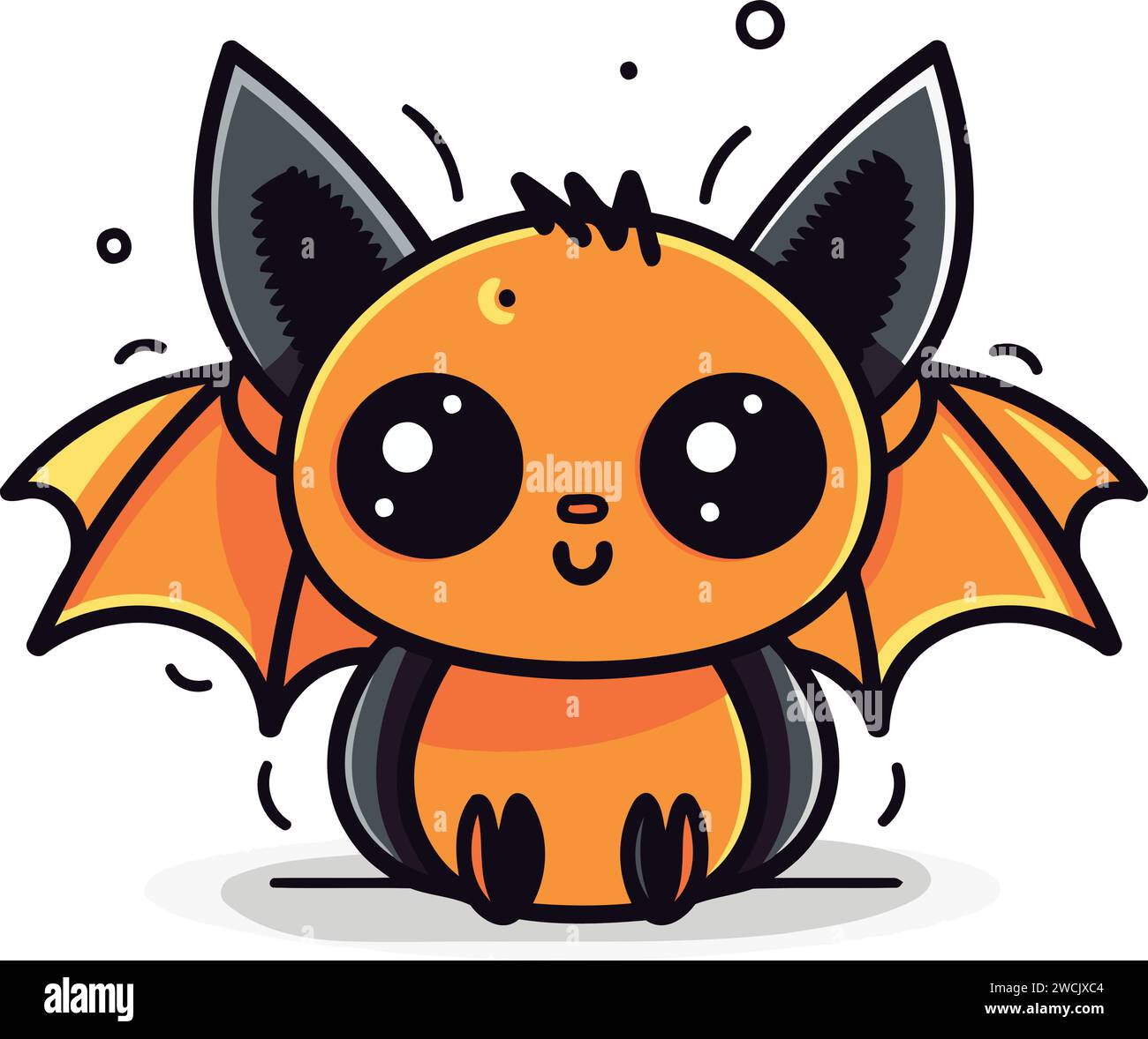 Cute cartoon bat. Vector illustration isolated on a white background ...