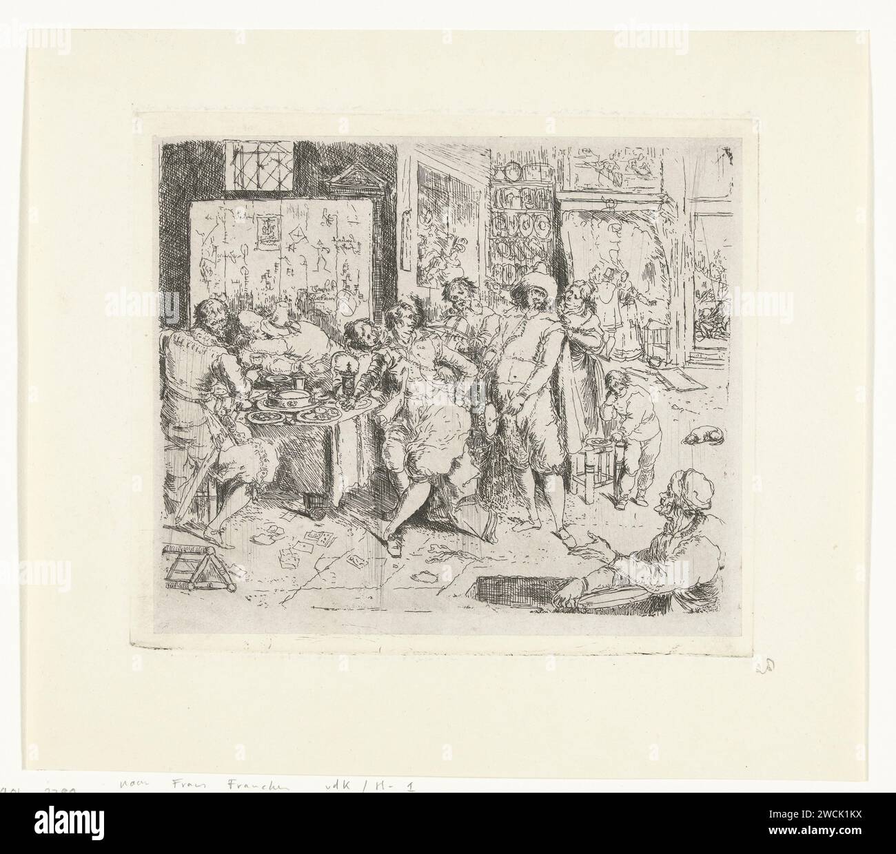 The lost son at a feast, Johannes Arnoldus Boland, After Frans Francken