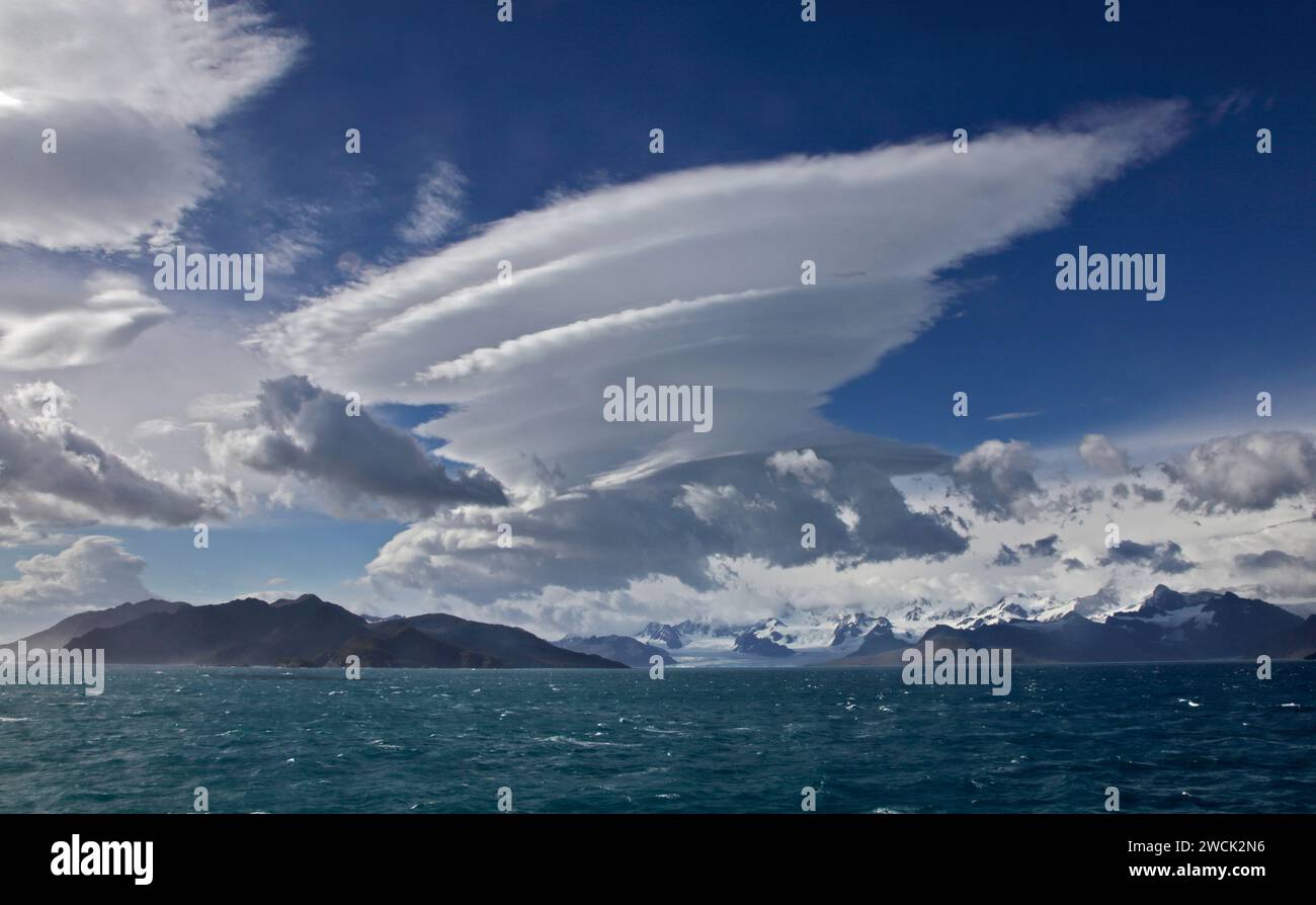 Lenticular Cloud, South Georgia Stock Photo
