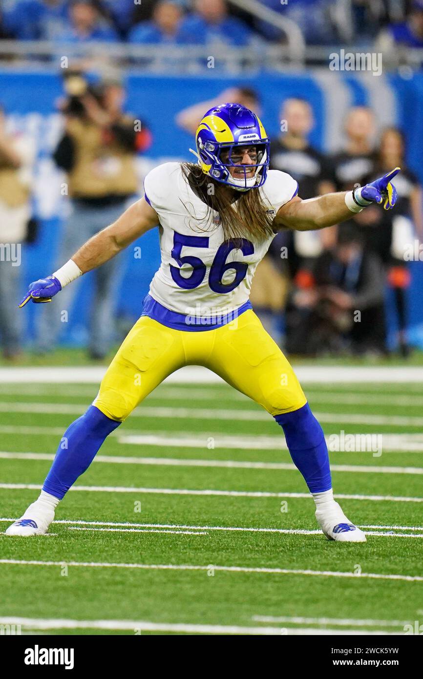 Los Angeles Rams linebacker Christian Rozeboom (56) during an NFL wildcard football game