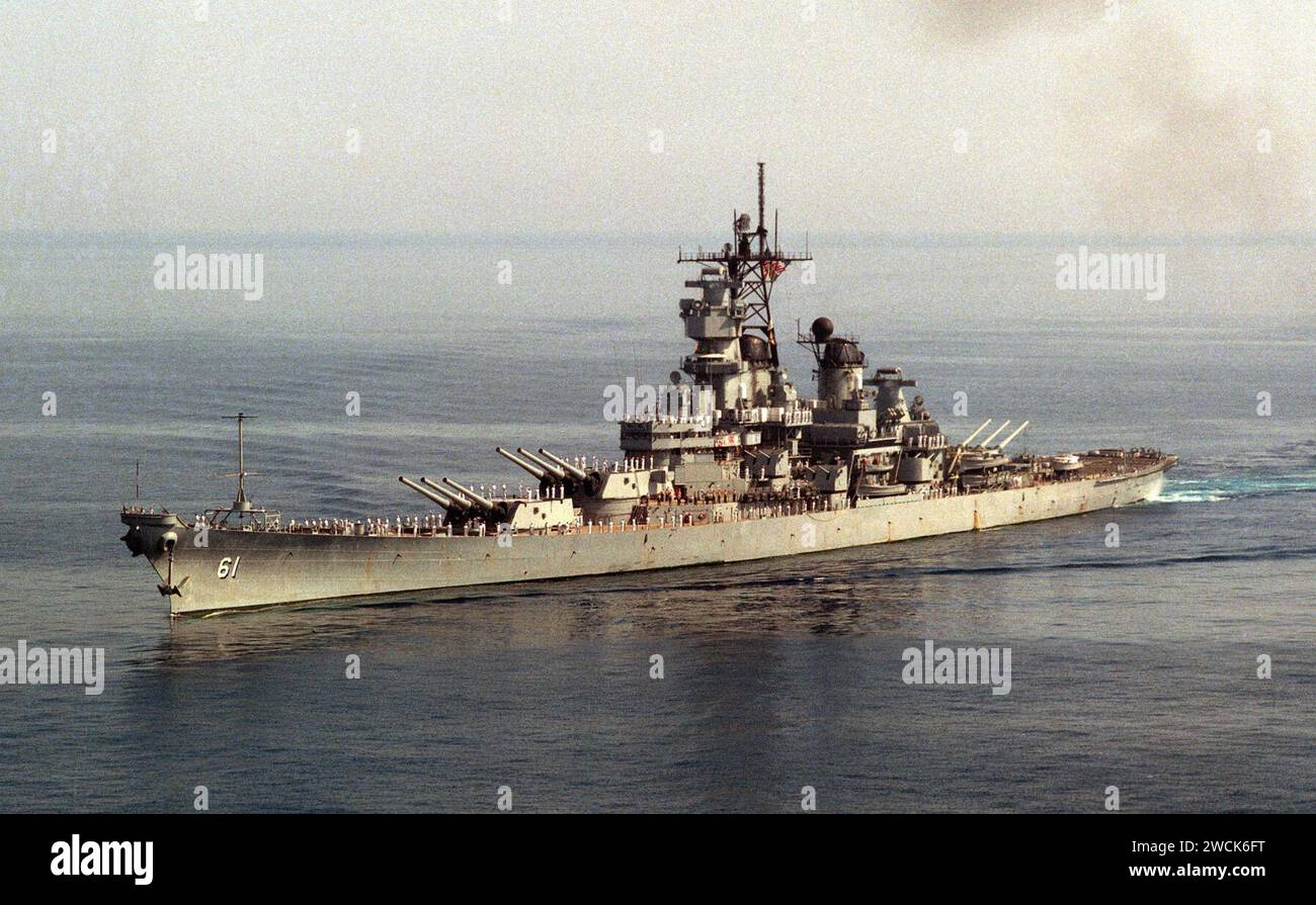 Bow view battleship uss iowa hi-res stock photography and