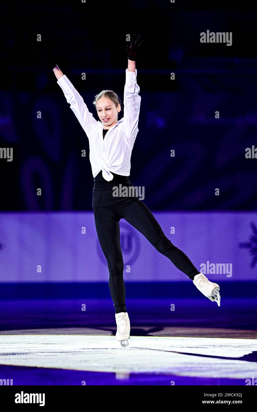 Sofja STEPCENKO (LAT), during Exhibition Gala, at the ISU European Figure Skating Championships