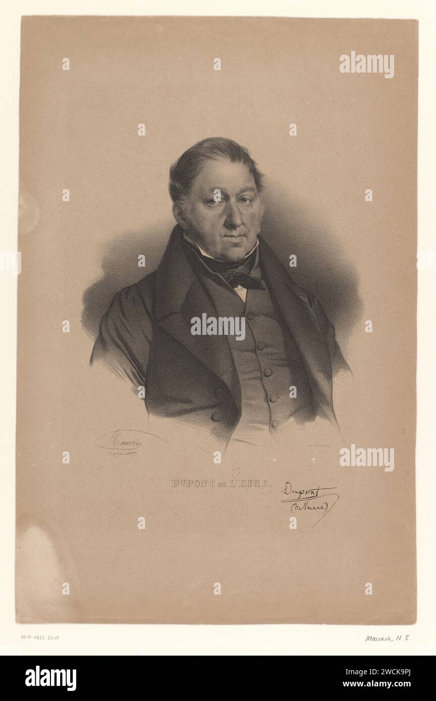 Portret van Jacques Charles Dupont de l'Eure, Nicolas Maurin, 1825 - 1842 print  Paris paper  historical persons Stock Photo
