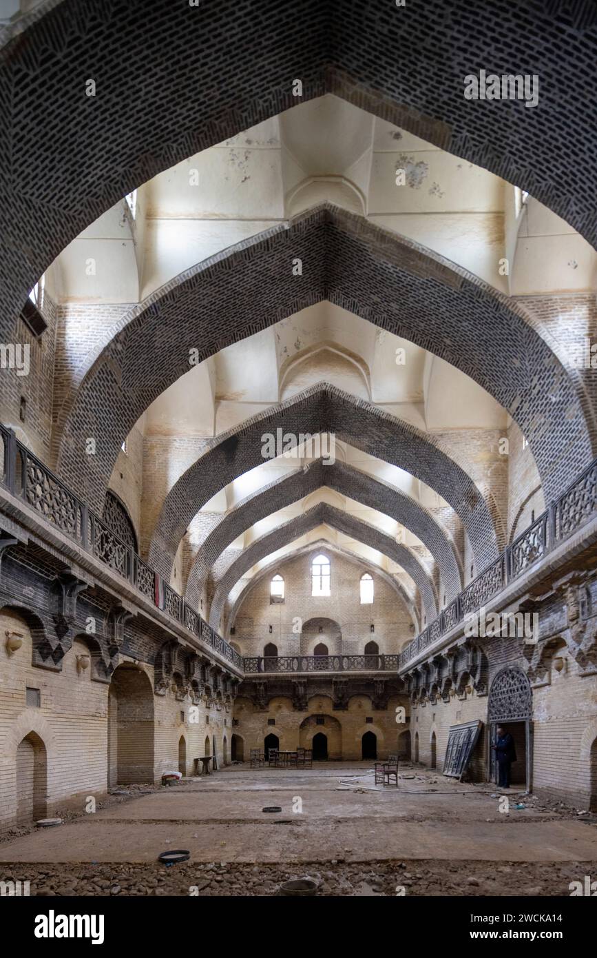 interior vaulting of the Jalayirid Khan Mirjan (or Murjan) 1357 CE, Baghdad, Iraq Stock Photo