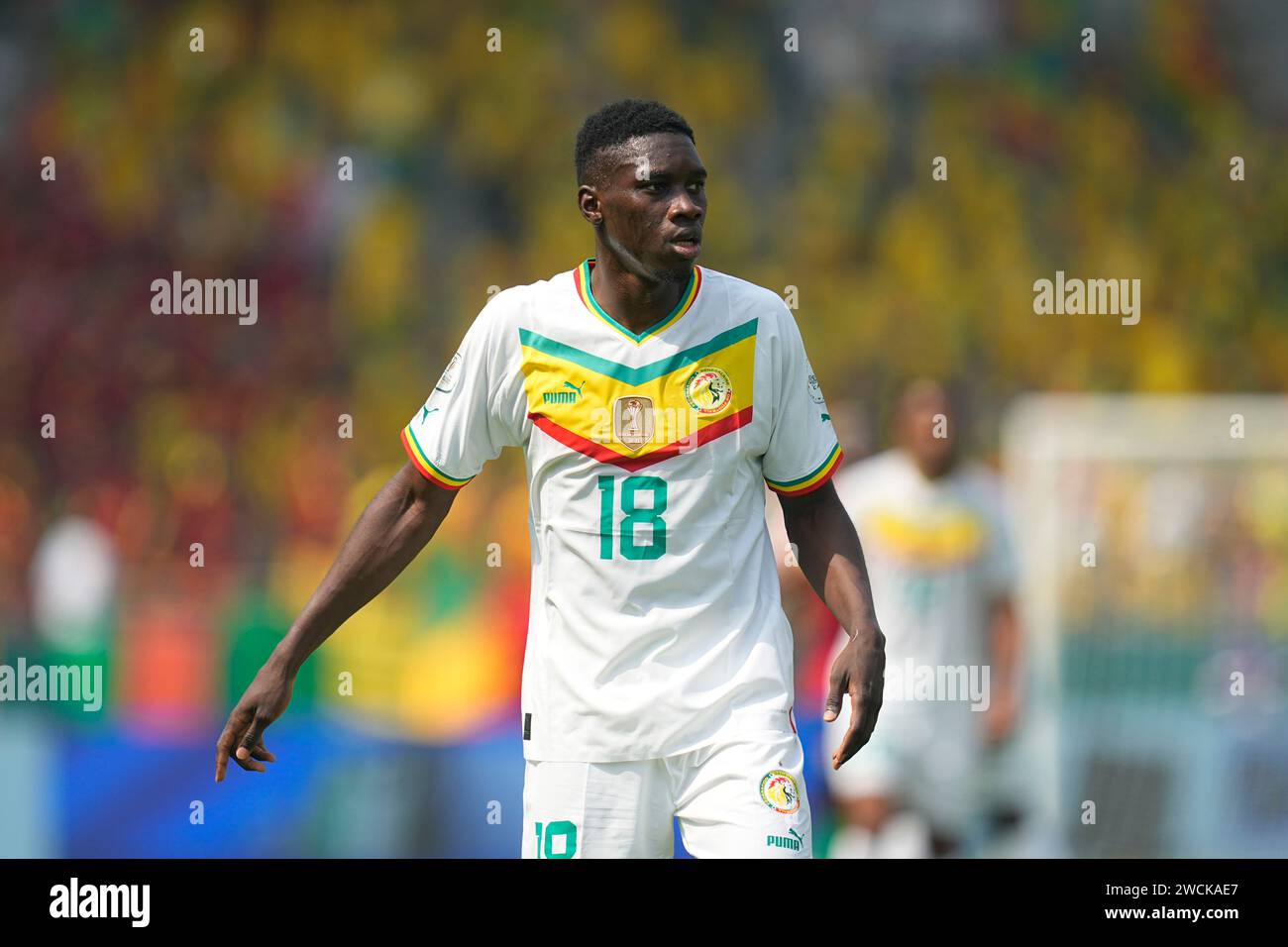 January 15 2024: Ismaila Sarr (Senegal) gestures during a African Cup