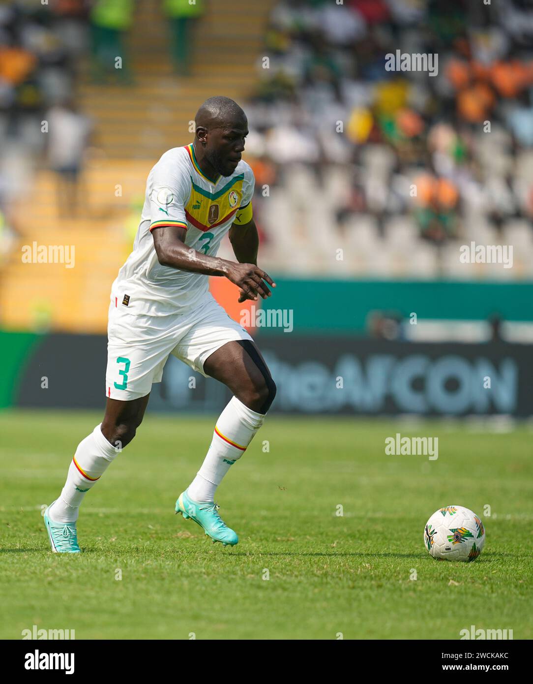 January 15 2024: Kalidou Koulibaly (Senegal) controls the ball during a