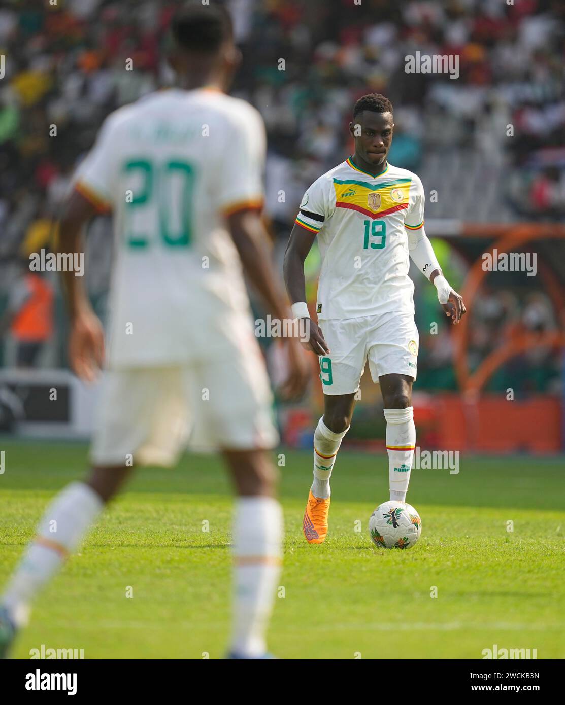 January 15 2024: Moussa Niakhate (Senegal) controls the ball during a