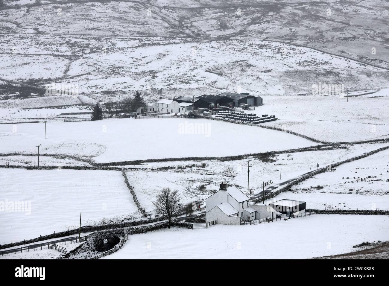 Teesdale, County Durham, UK. 16th January 2024. UK Weather. With a yellow weather warning in