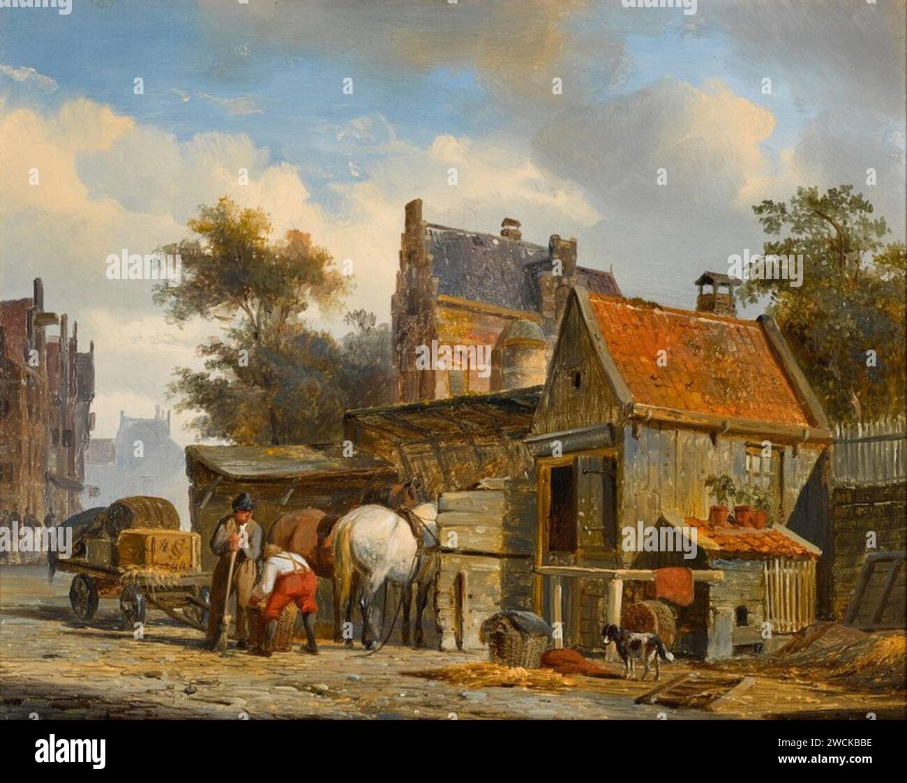 A Street Scene with a Blacksmith at Work Stock Photo Alamy