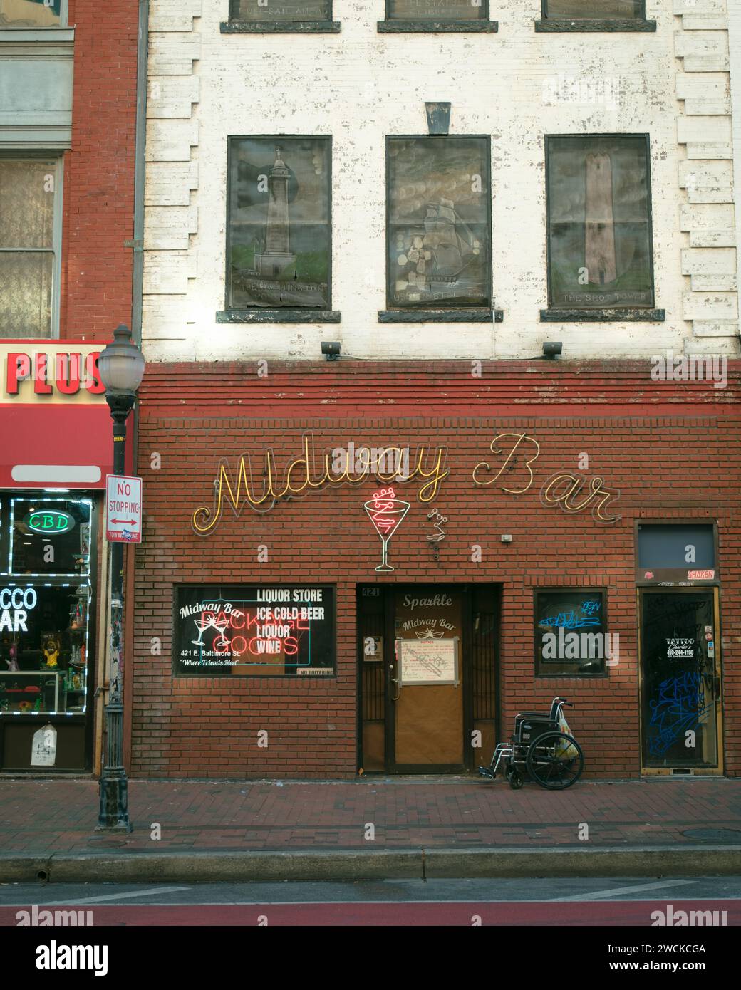 Midway Bar vintage sign in downtown Baltimore, Maryland Stock Photo Alamy