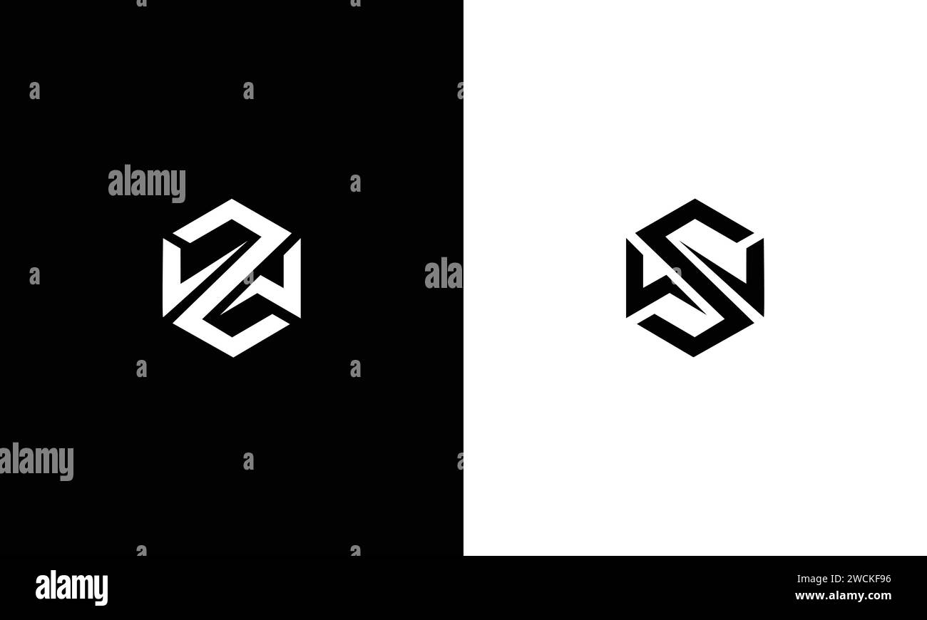 WZ WS initial logo design vector template Stock Vector