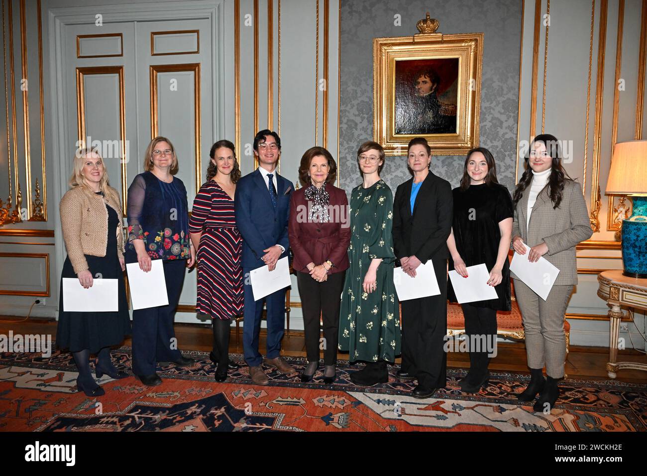 STOCKHOLM 20240116On Monday, Queen Silvia awarded scholarships from the