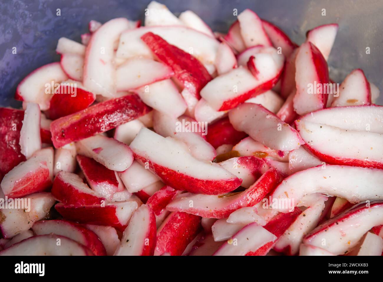 Pomerac fruit chow syzygium Malay apple Trinidad and Tobago food local traditional seasoned spicy and sweet Stock Photo