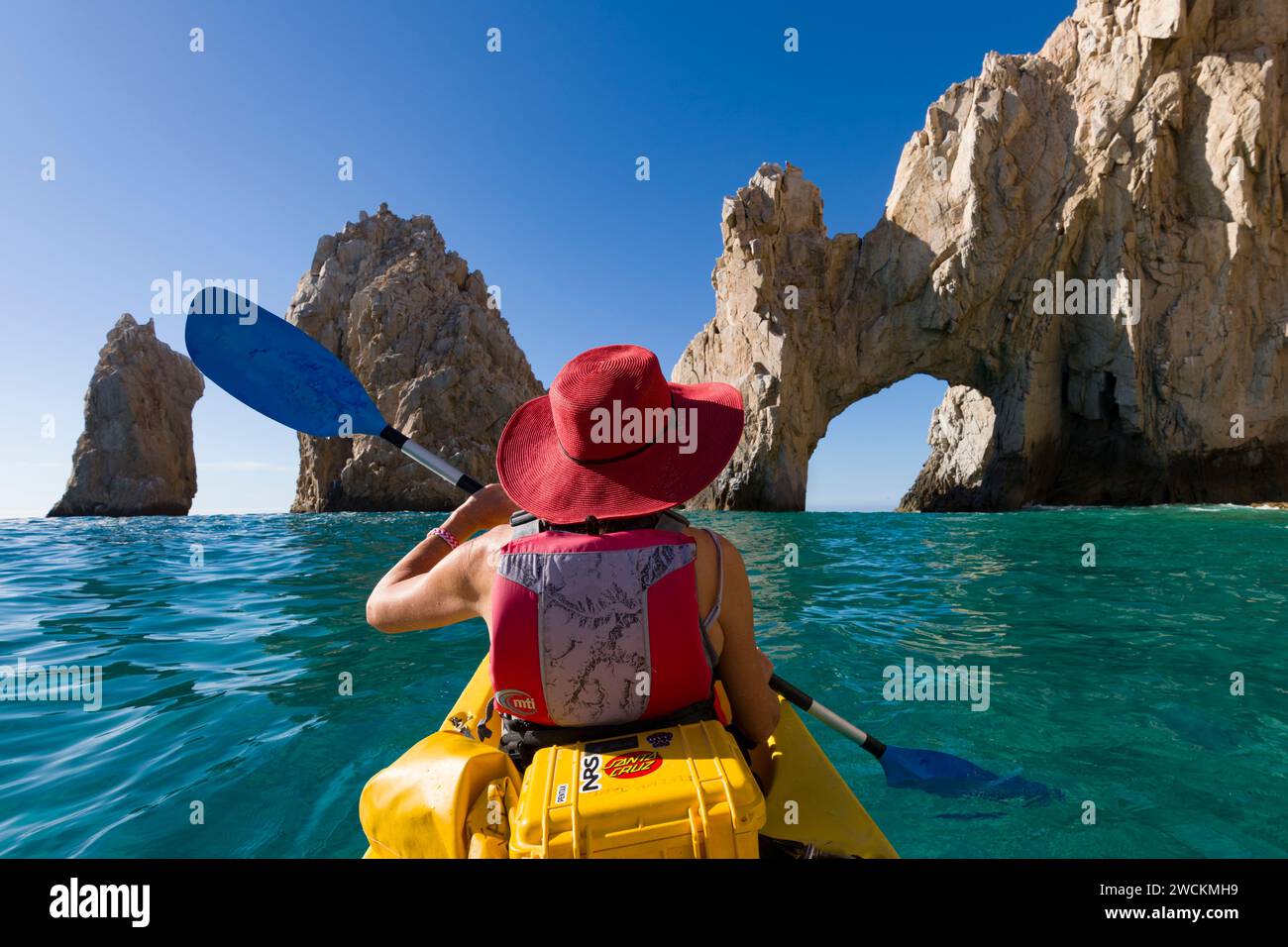 Kayaking by El Arco, Cabo San Lucas, Baja California Sur, Mexico Stock Photo