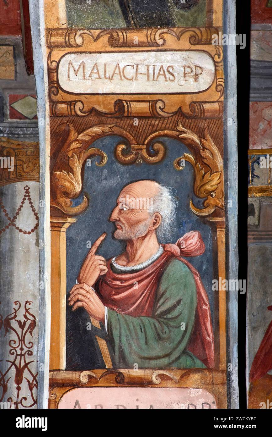 Profeta Malachia affresco Cristoforo Baschenis il vecchio 1550