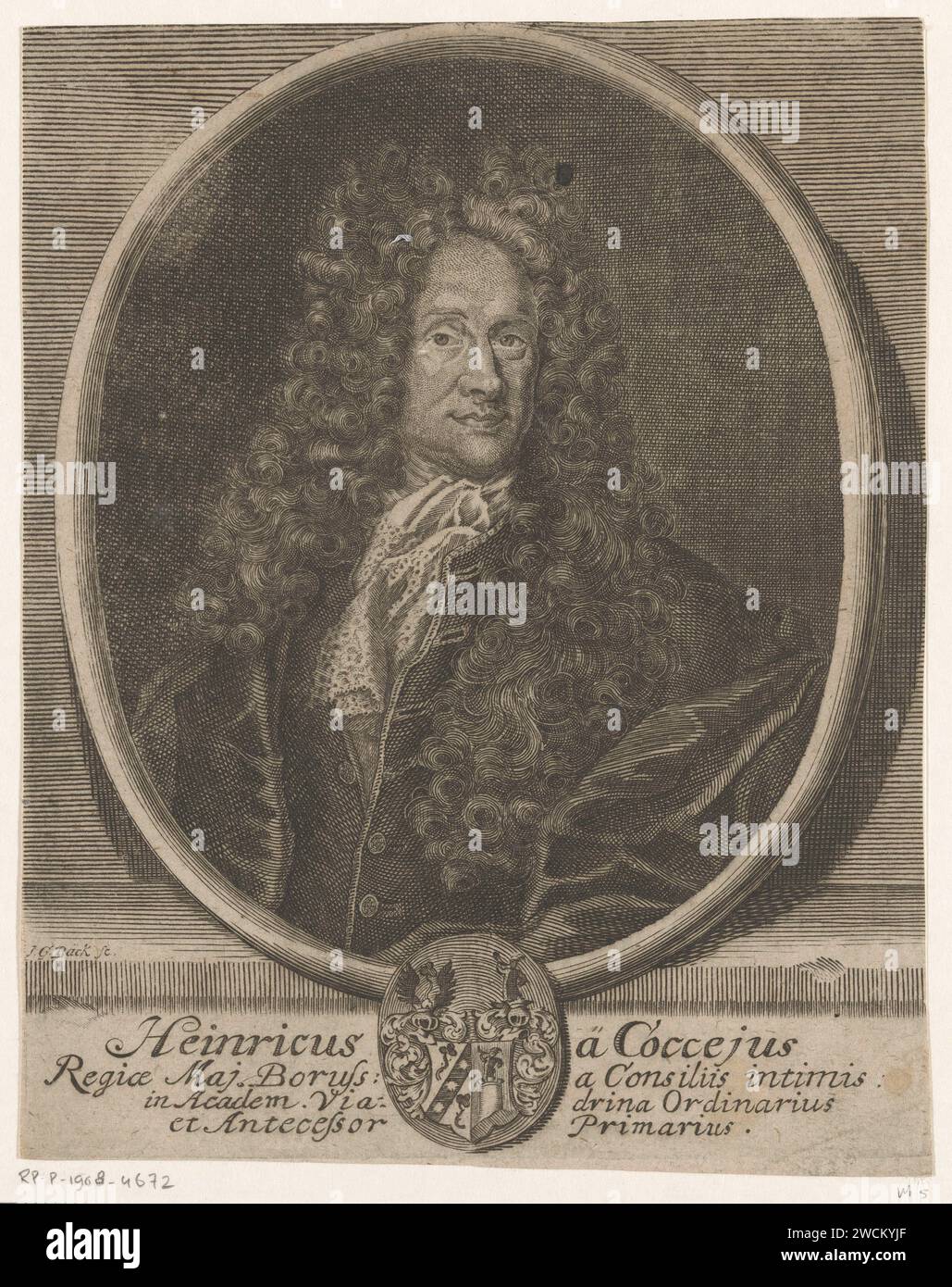 PortraT van Heinrich Cocceji, Johann Beck, 1722 print Germany