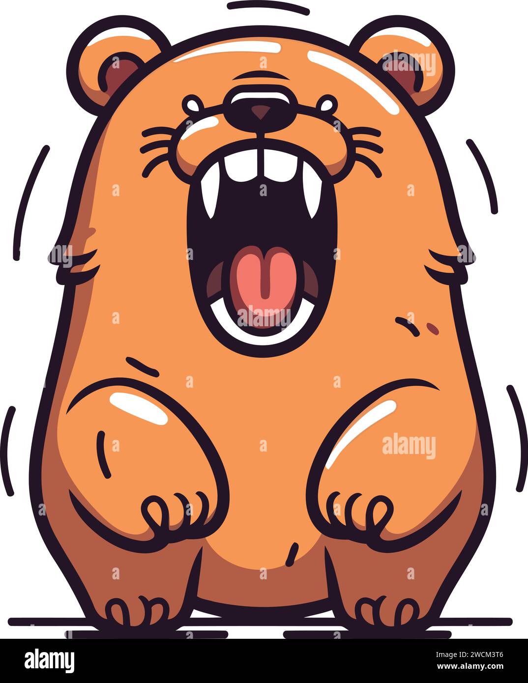 Cartoon funny bear. Vector illustration isolated on a white background ...