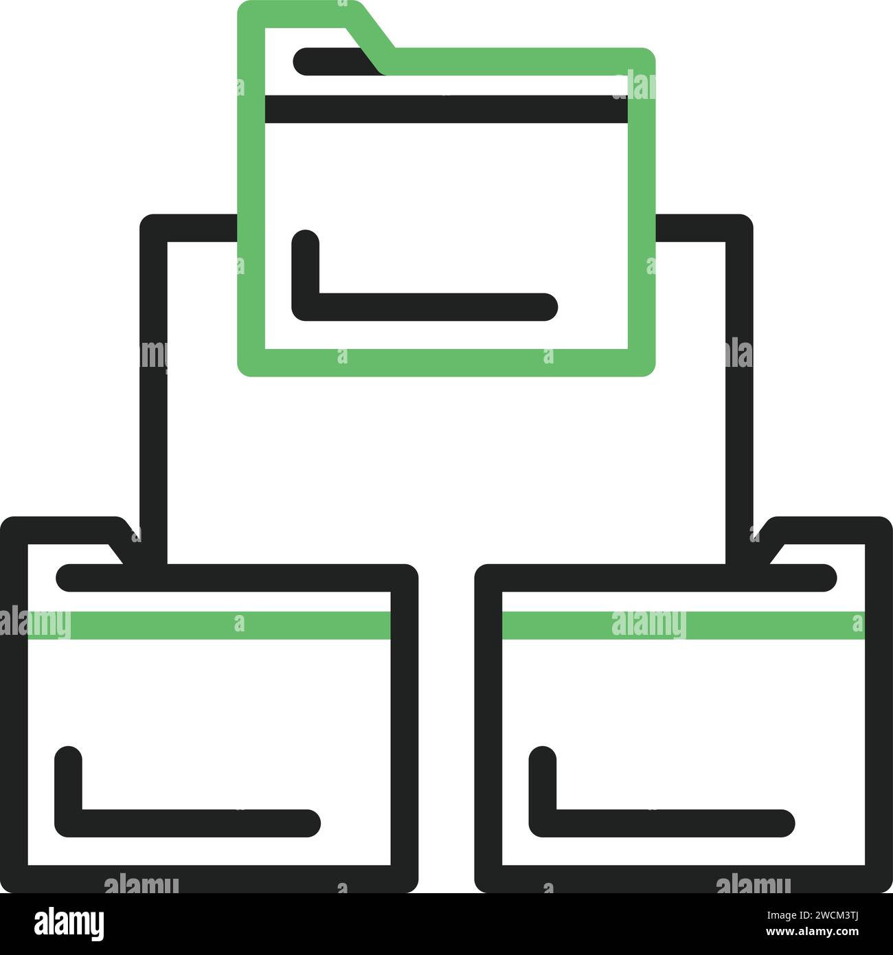 Folders Sharing Data icon vector image. Stock Vector