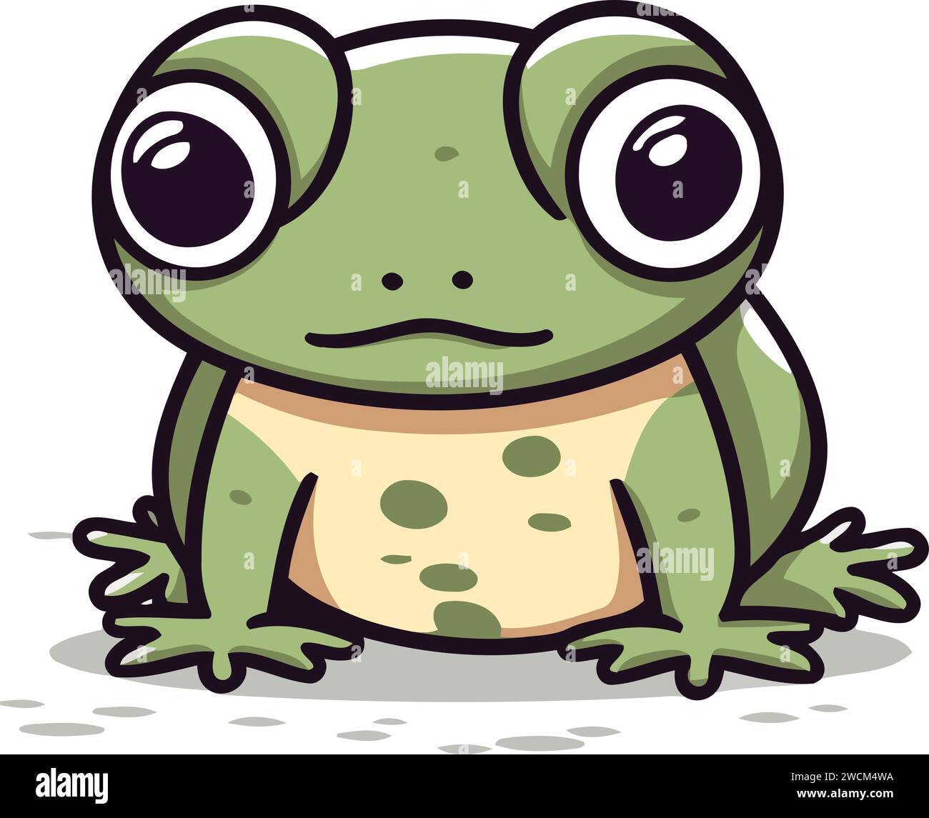 Frog cartoon character vector illustration. Cute green frog icon Stock ...