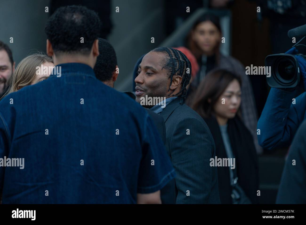 John David Washington at Prada Milan Fashion Week Menswear Fall
