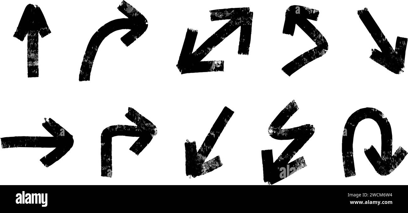 Set of Hand drawn vector arrows doodle. Vector illustration Stock ...