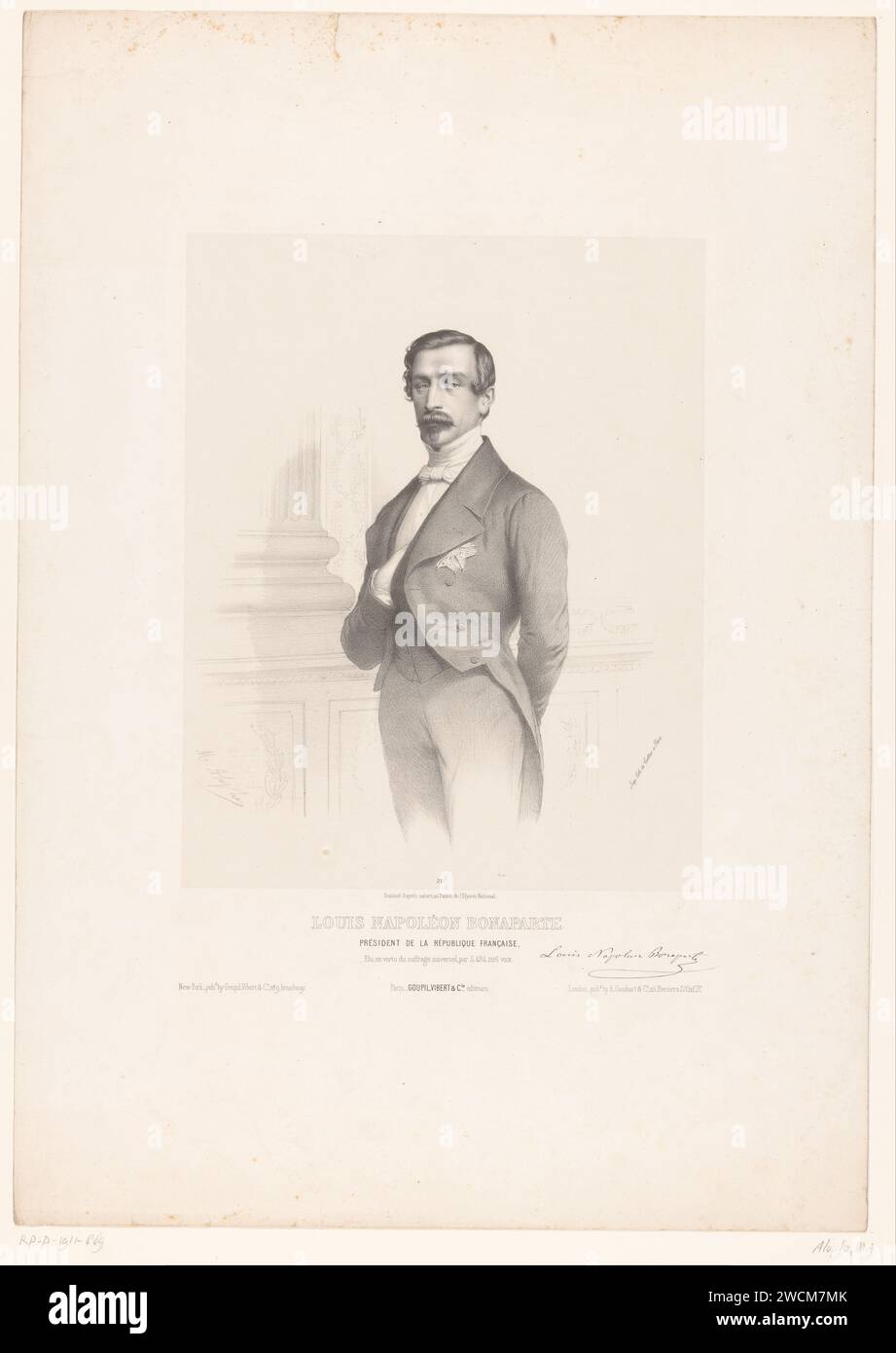 Portret van president Napoleon Bonaparte III, Marie Alexandre Alophe ...