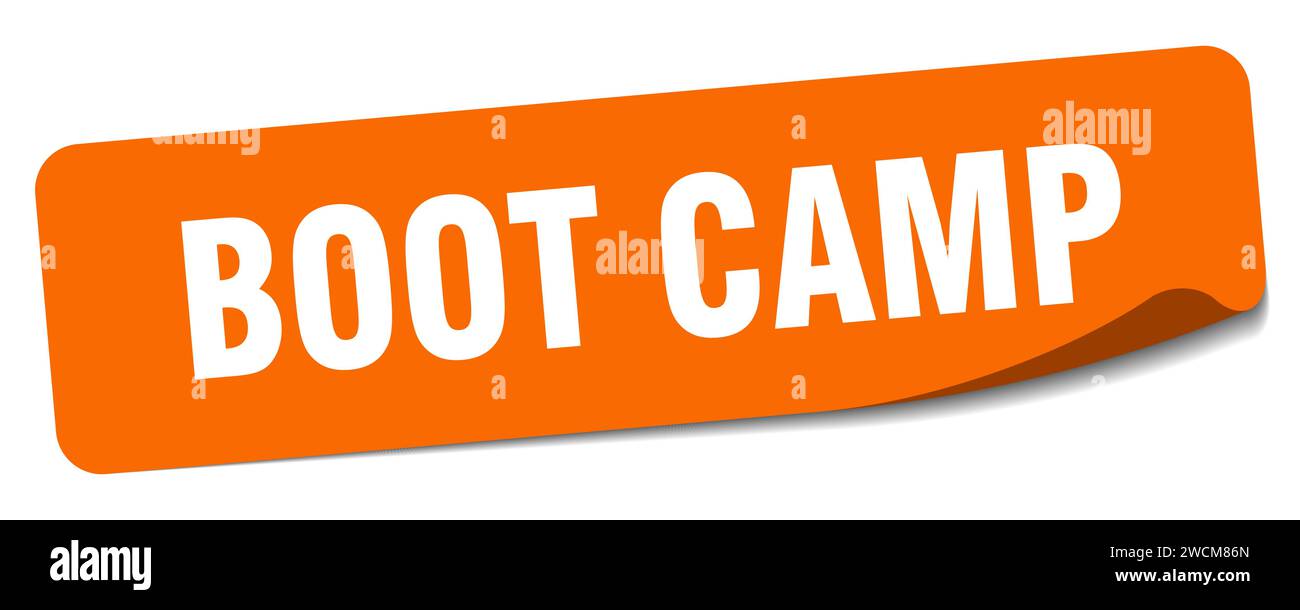boot camp sticker. boot camp rectangular label isolated on white ...