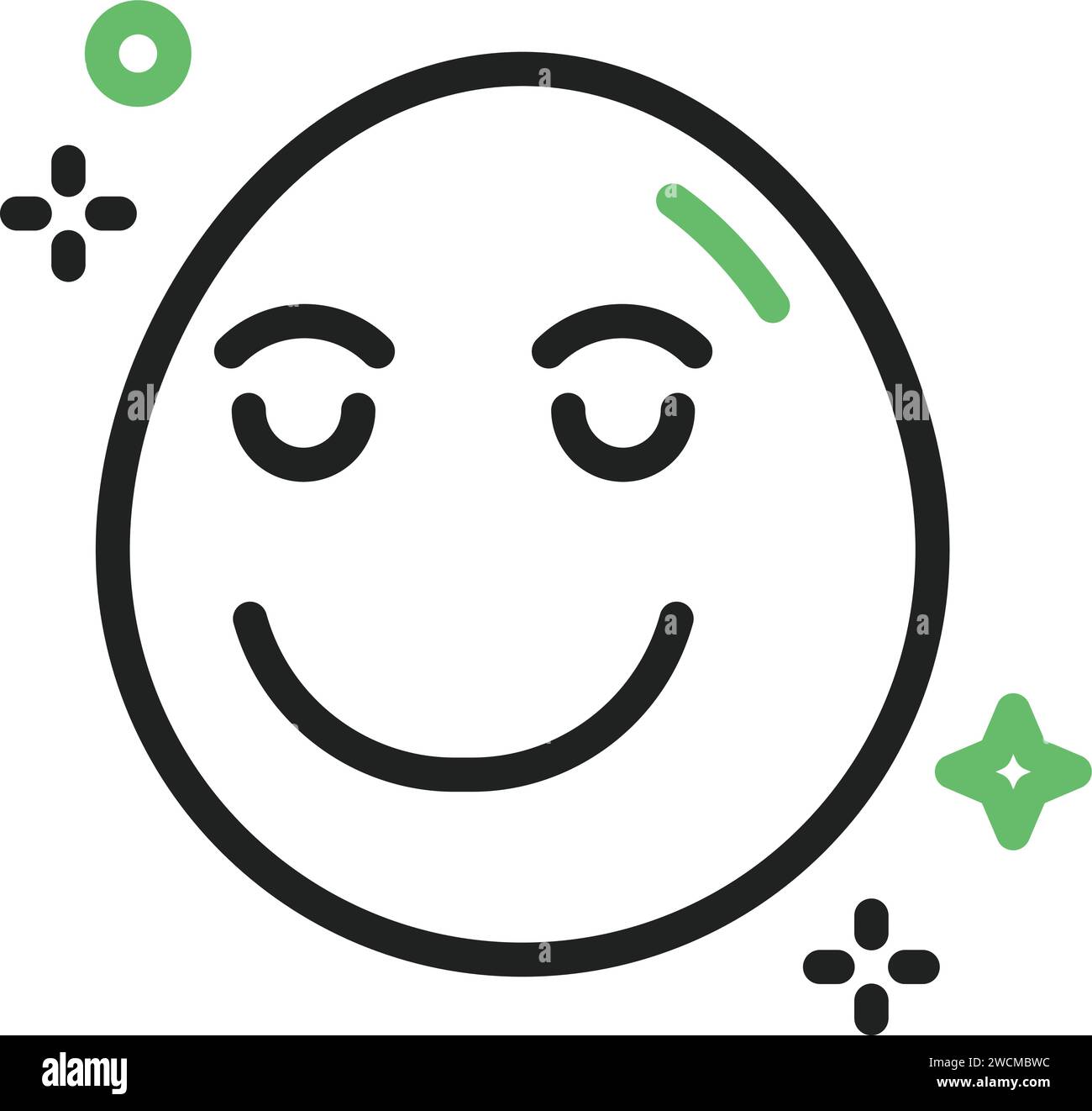 Relieved Face icon vector image. Stock Vector