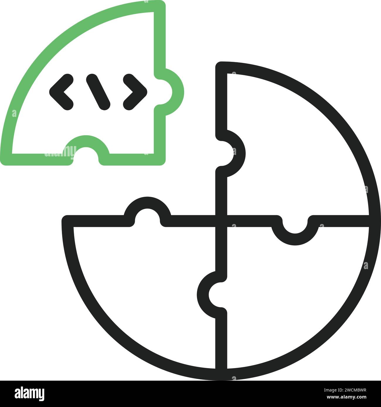 Piece of Code icon vector image. Stock Vector