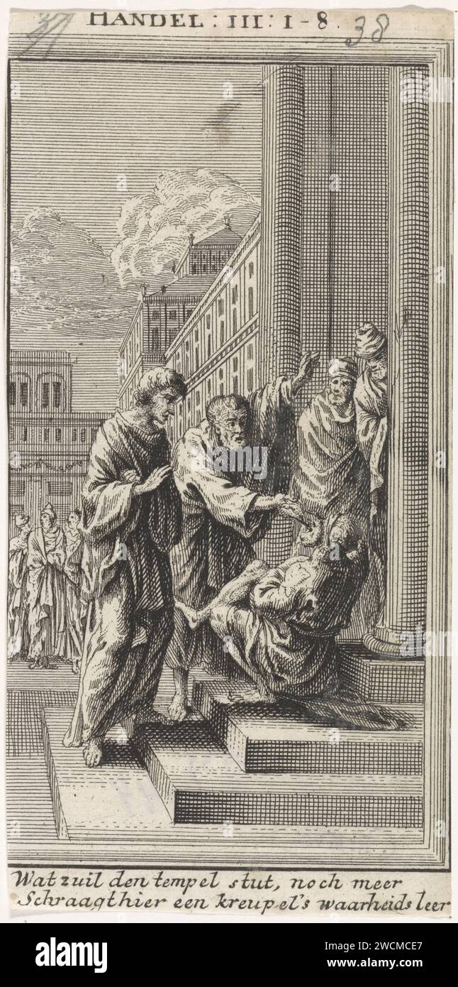 Peter and John heal a paralyzed man at the temple gate, anonymous ...