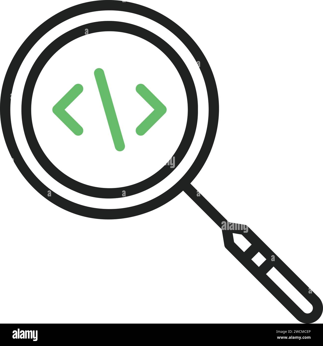 Search from Code icon vector image. Stock Vector