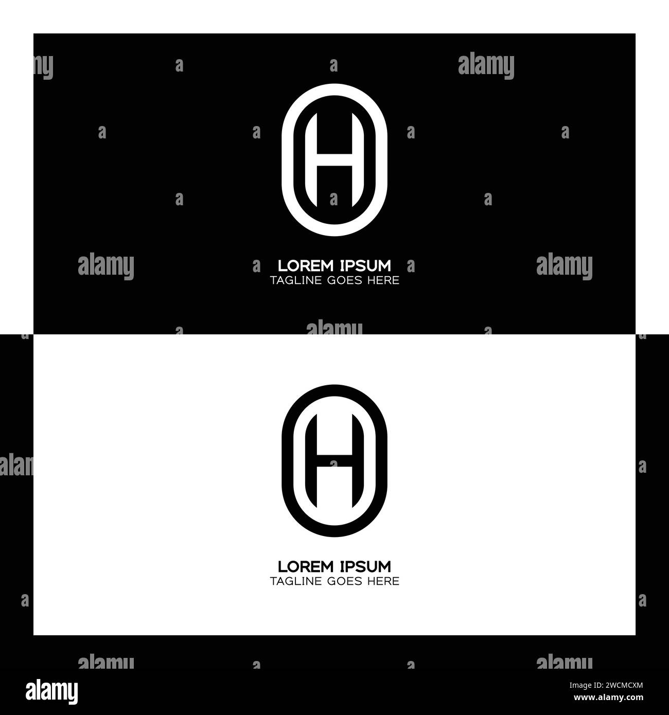 OH initial letters linked elegant logo. letter O and H pattern design monogram Stock Vector