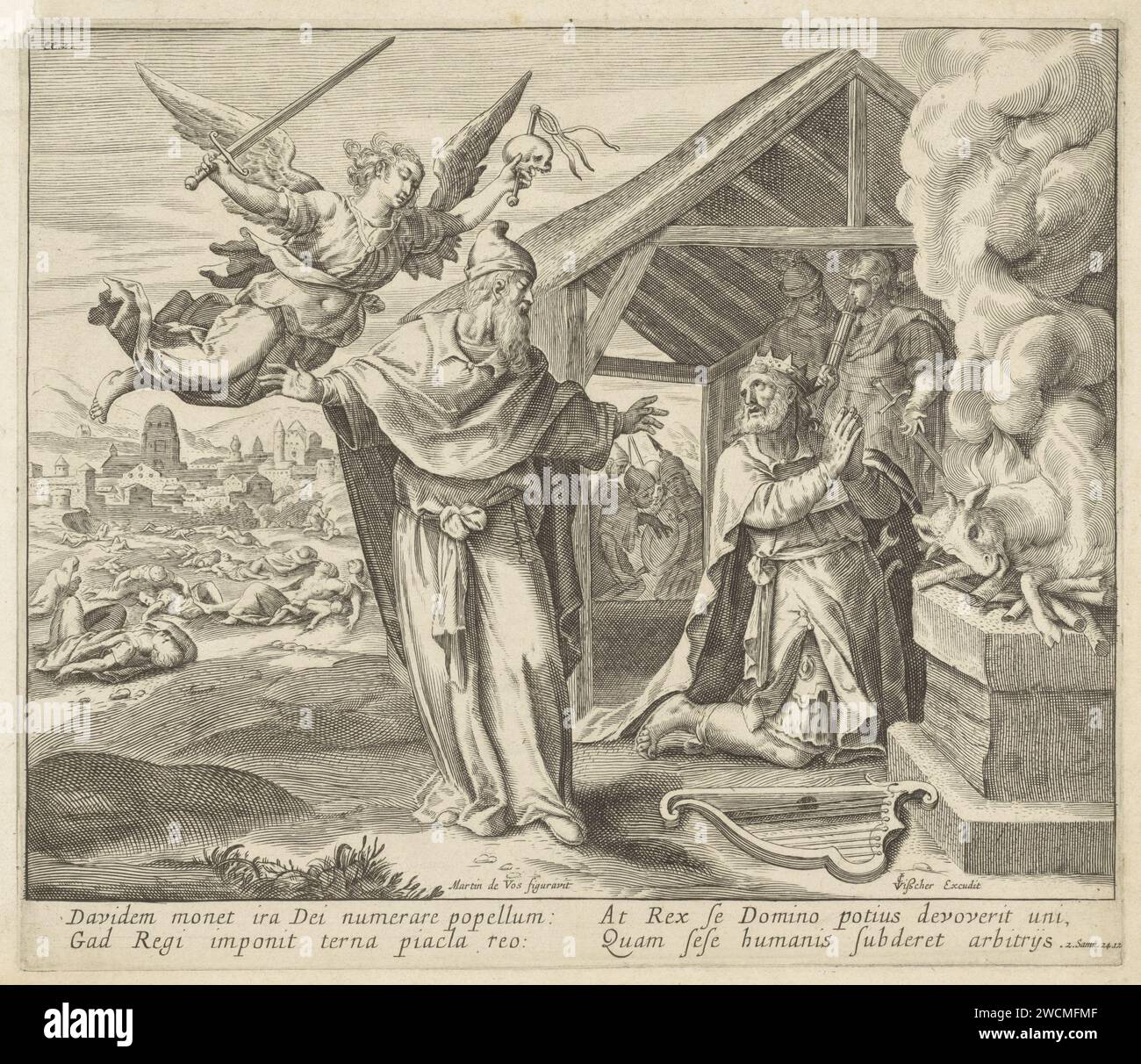 King David sacrifices God and sees the Angel of Death, Anonymous, After ...