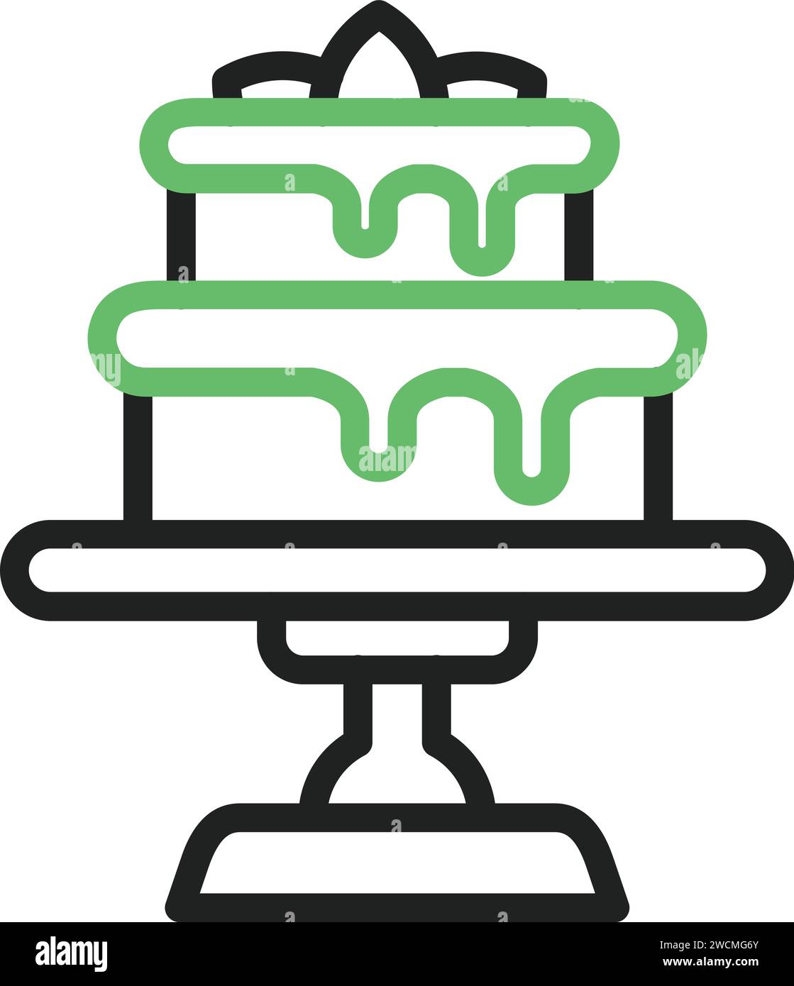 Two layered cake icon vector image. Stock Vector