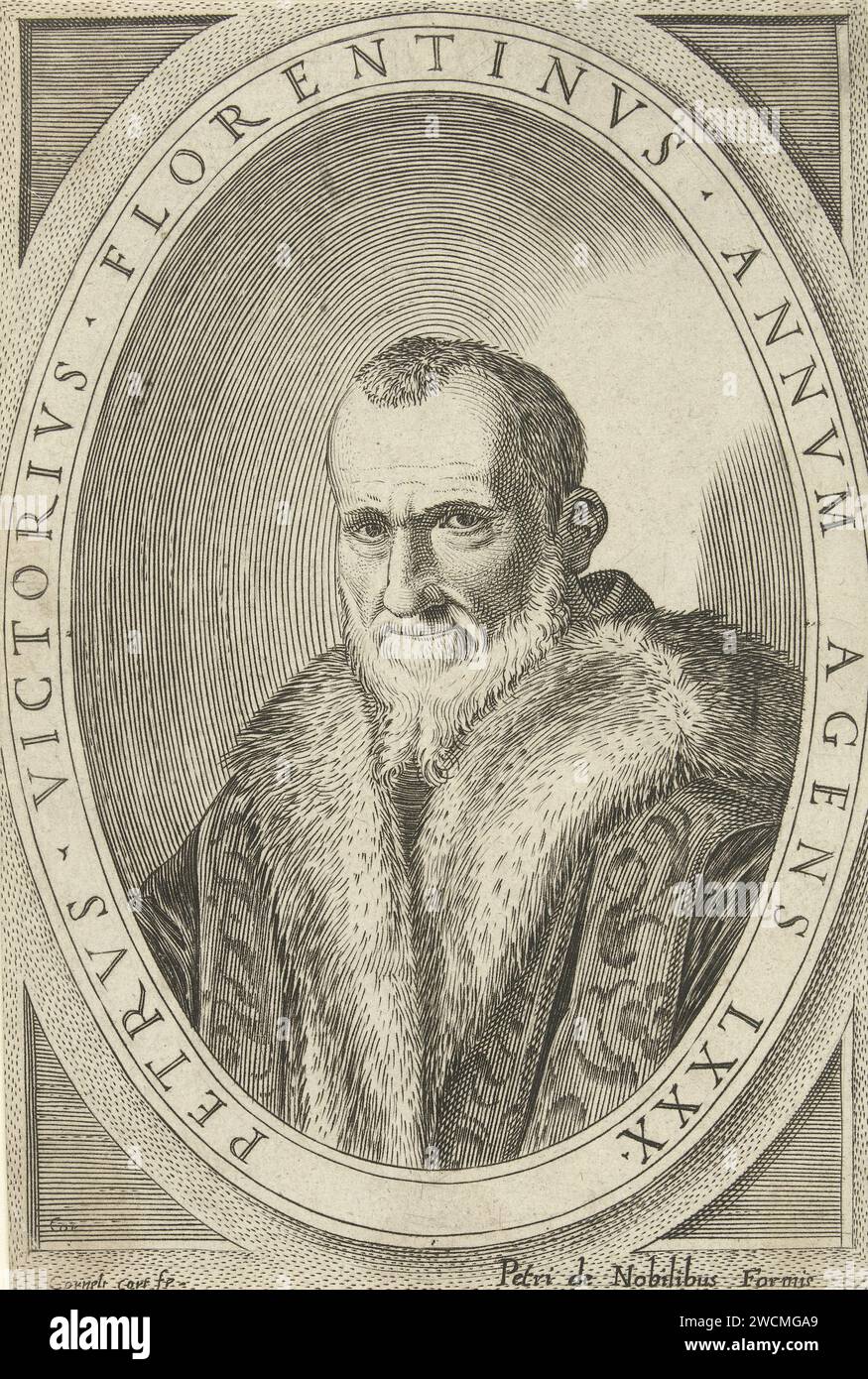 Portret Van Pietro Vettori, Cornelis Cort, 1584 1585 print Portrait