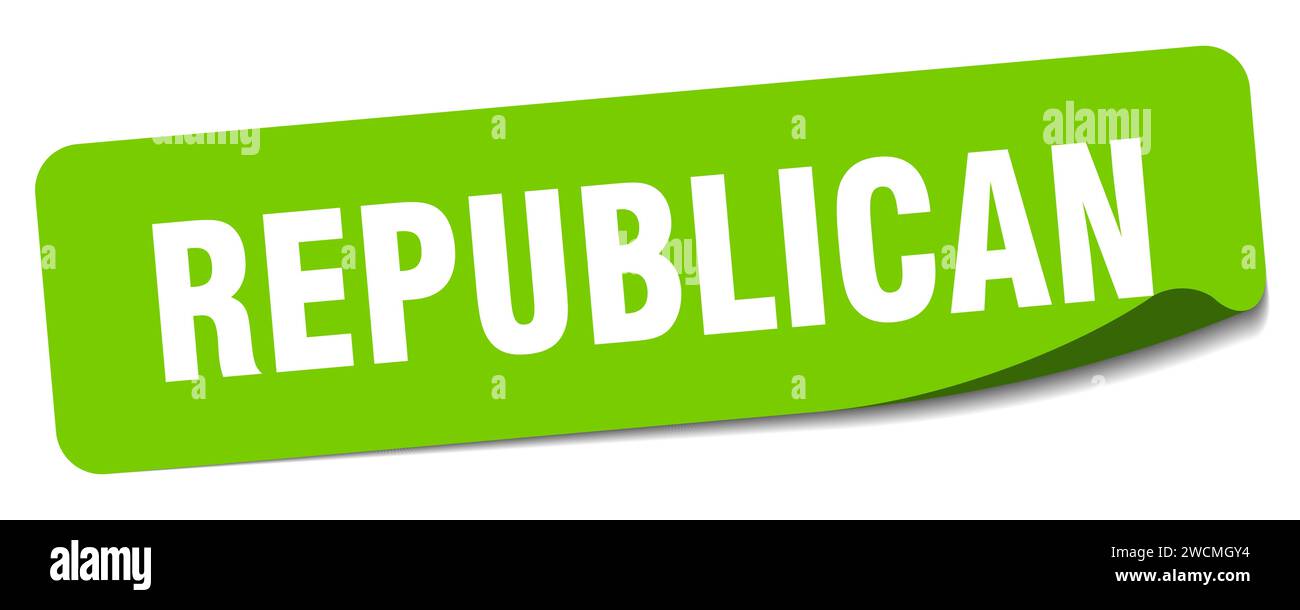 Republcian Sticker republican sticker. republican rectangular label isolated on white ...