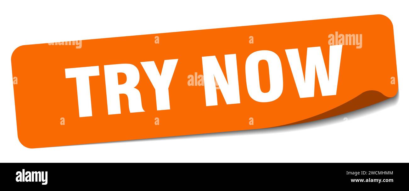 try now sticker. try now rectangular label isolated on white background ...