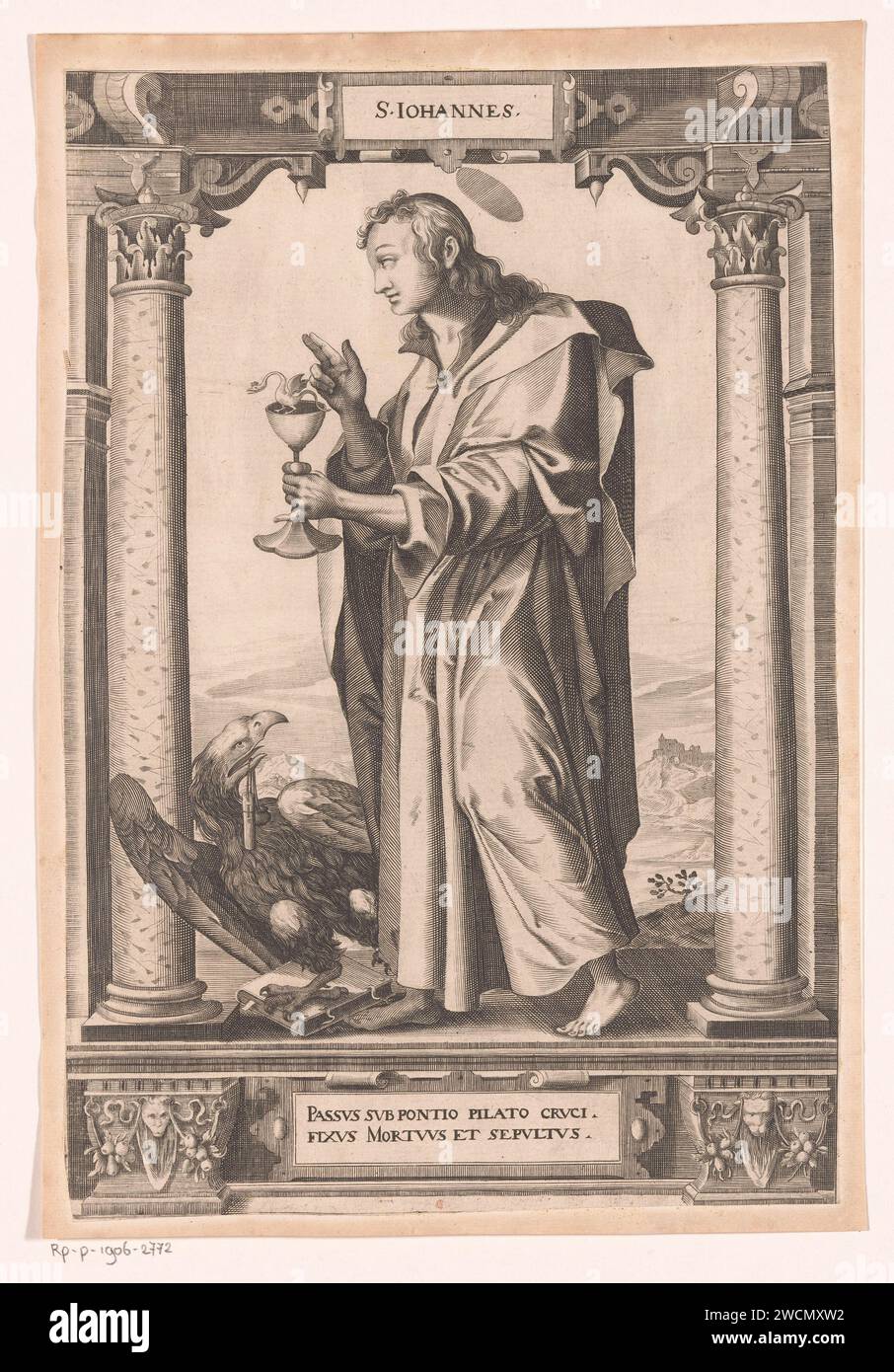 Johannes de Apostle en Evangelist, Dietrich Krüger, 1614 print Germany