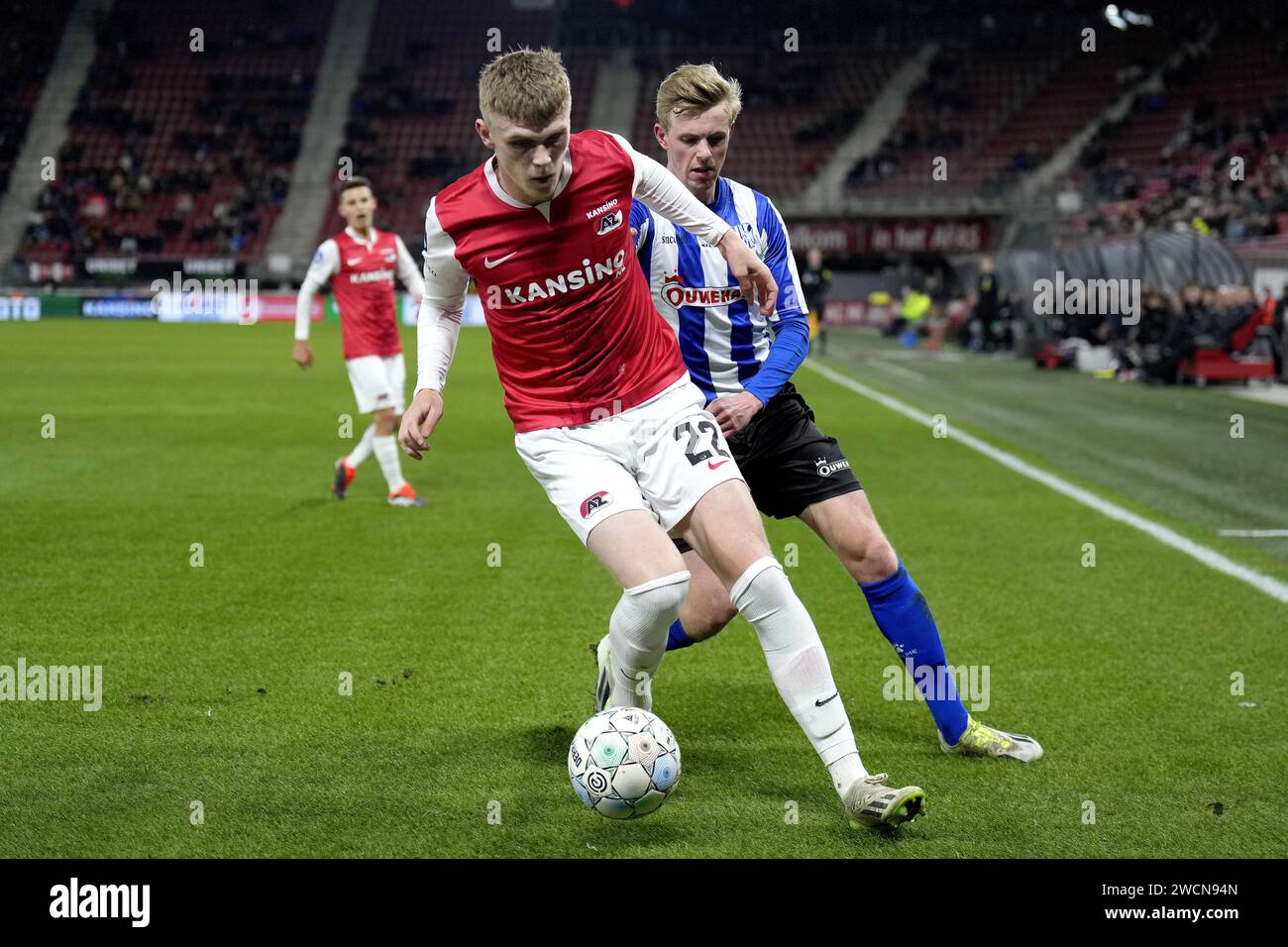 ALKMAAR (lr) Maxim Dekker of AZ Alkmaar, Guus Offerhaus of Quick