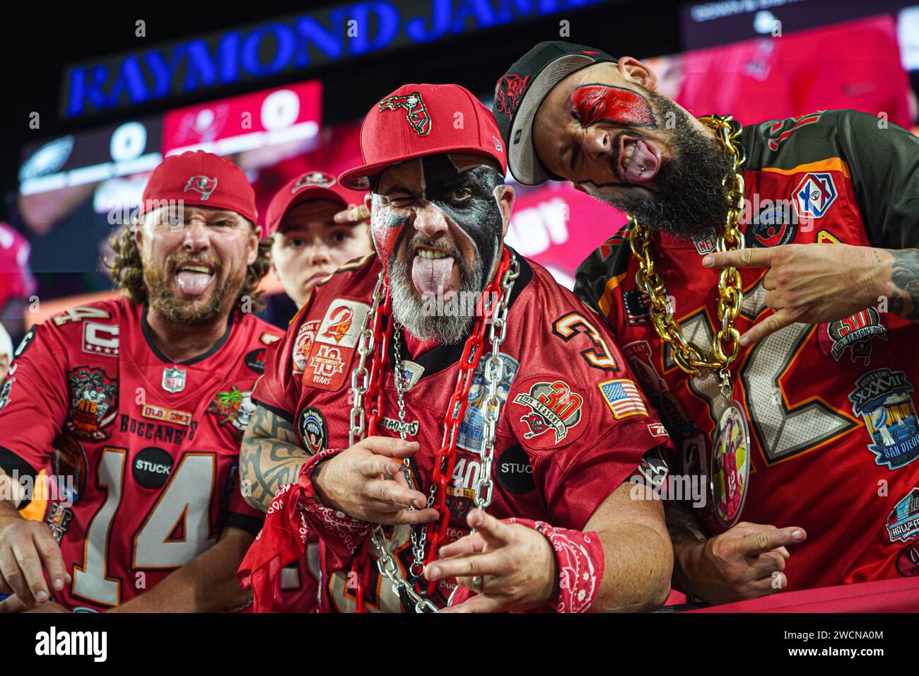 Tampa Bay, Florida, USA, January 15, 2024, Tampa Bay Buccaneers fans at