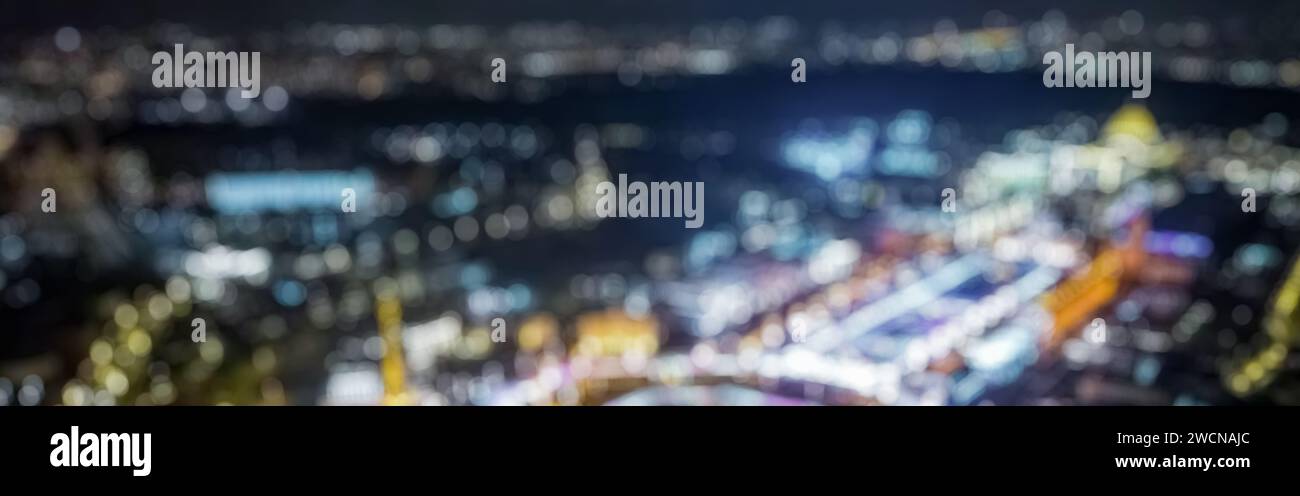 Night view with bokeh on the city lights. Abstract background of city ...