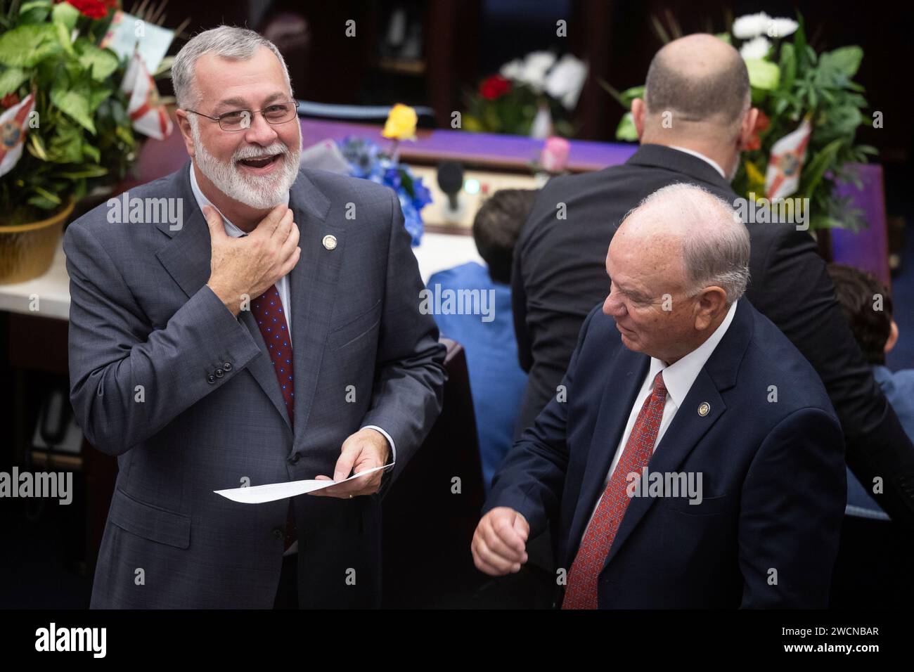 Florida State Sens. Ben Albritton and Ed Hooper are seen in the Senate